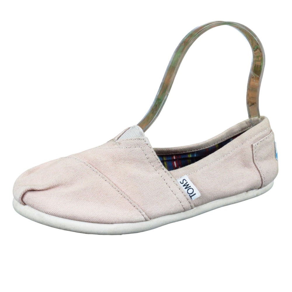 TOMS Alpargata Women Slip On Shoe Size 5 Everyday Comfort Tan Canvas Flats